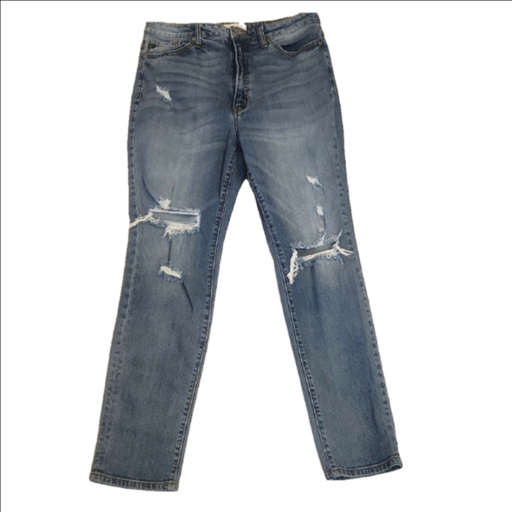 KanCan Women's Skinny Jeans - Distressed Blue